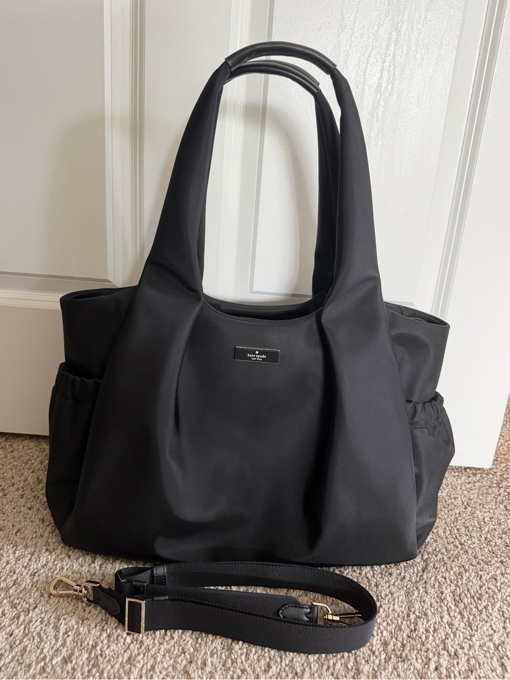LIKE NEW | Kate Spade Carter Nylon Large Diaper Bag Black | SOLD OUT